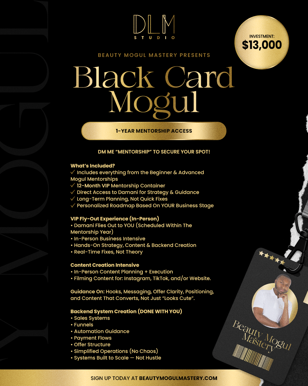 1:1 Black Card Mogul (1 Year)