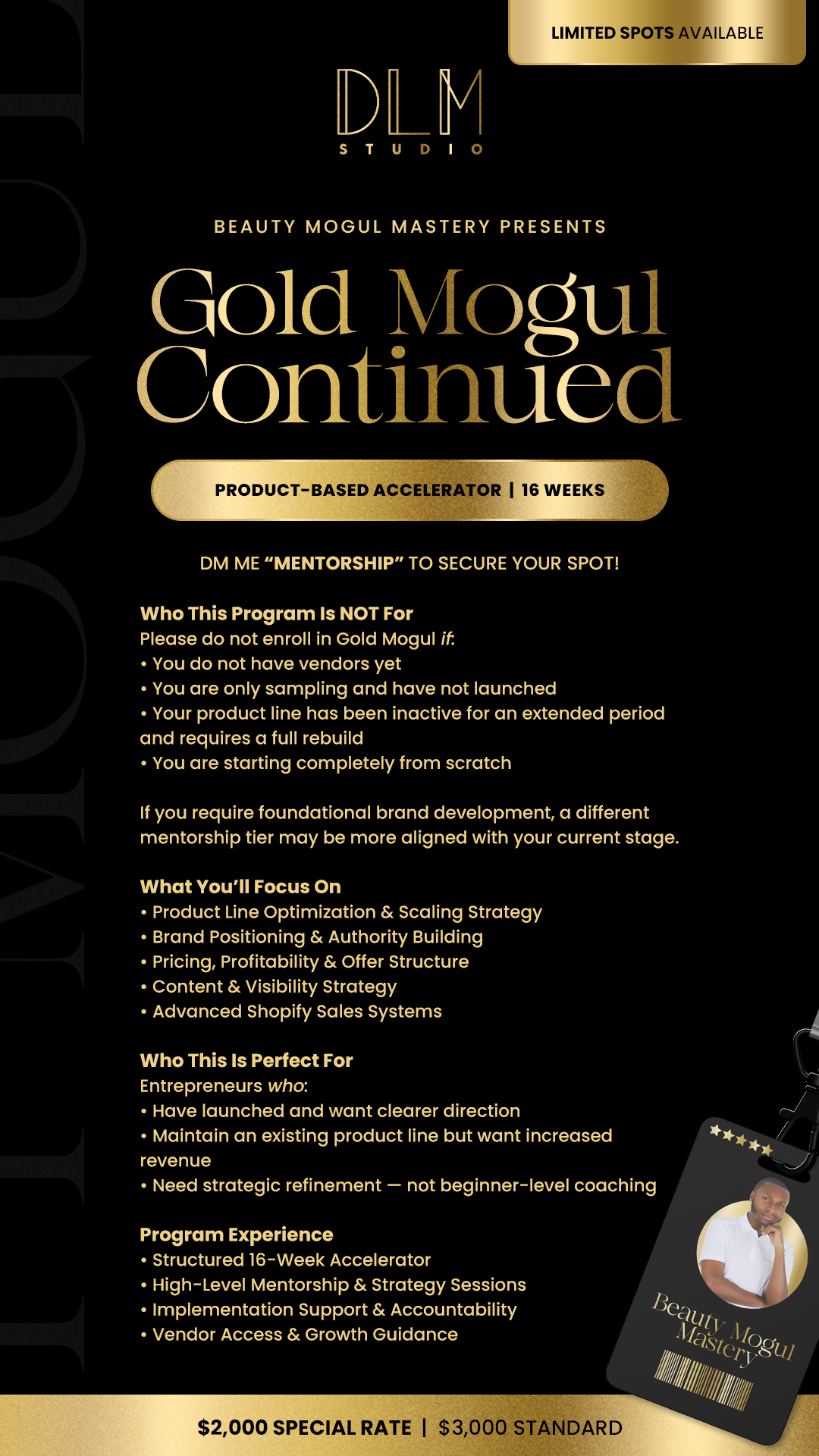 1:1 Gold Mogul (16 Weeks)